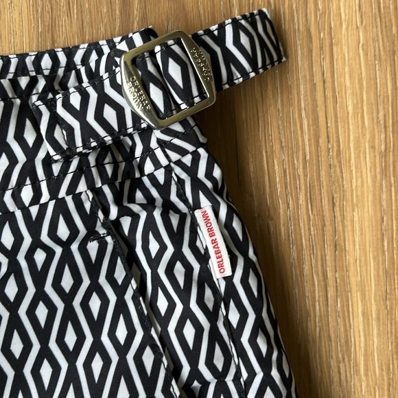 Orlebar Brown Bulldog Night Iris White Alado Geometric Mid-Length Swim Shorts. - Picture 8 of 12